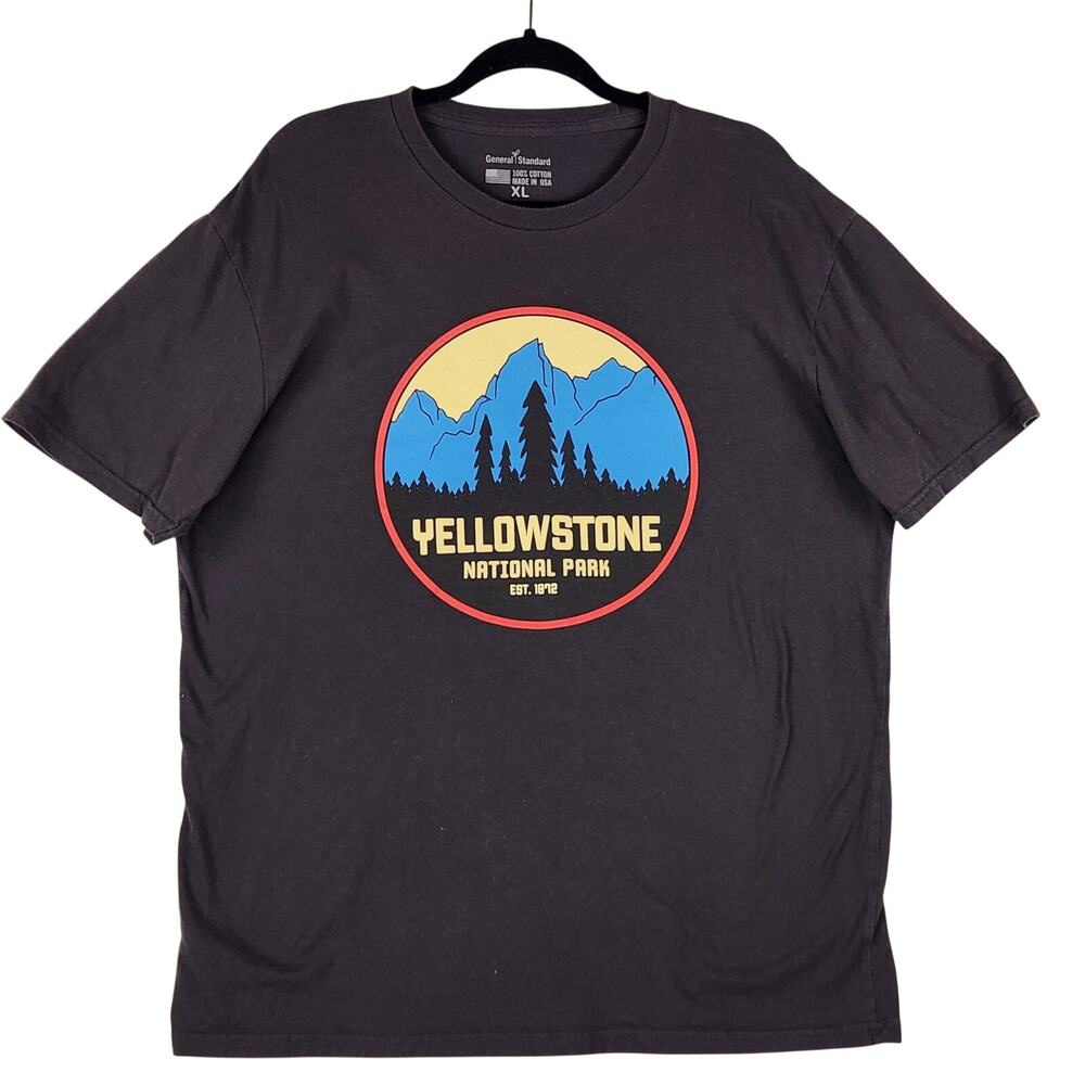 General Standard Mens Yellowstone National Park Graphic Tee XL Brown